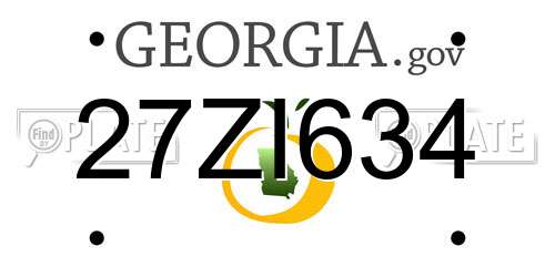 27ZI634 Georgia License Plate