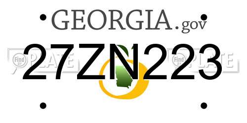 27ZN223 Georgia License Plate