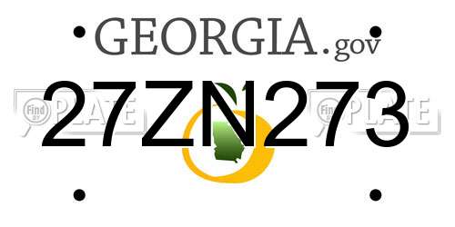 27ZN273 Georgia License Plate