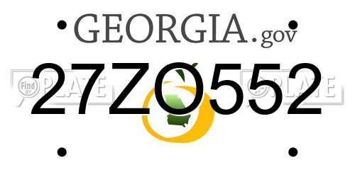 27ZO552 Georgia License Plate