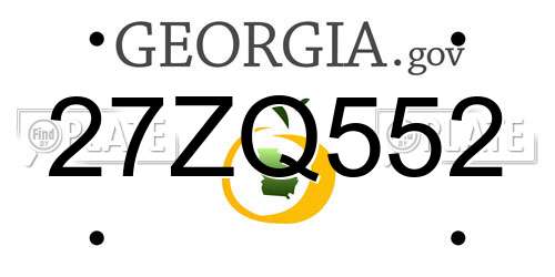 27ZQ552 Georgia License Plate
