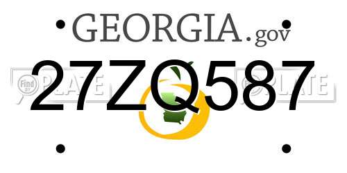 27ZQ587 Georgia License Plate