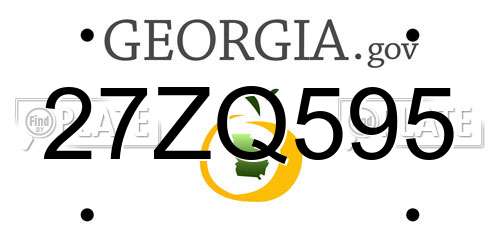 27ZQ595 Georgia License Plate