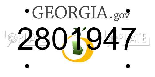 2801947 Georgia License Plate