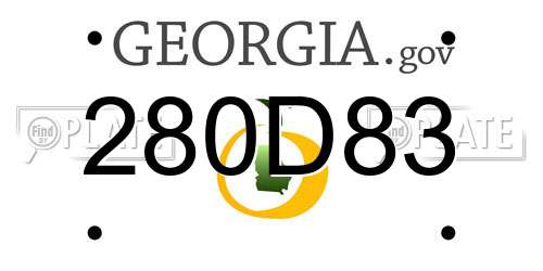280D83 Georgia License Plate