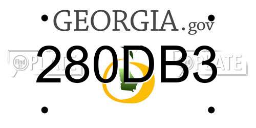 280DB3 Georgia License Plate