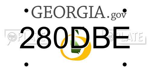 280DBE Georgia License Plate