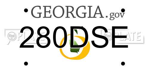 280DSE Georgia License Plate