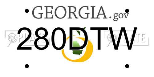 280DTW Georgia License Plate