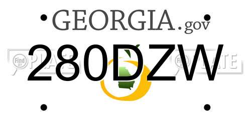 280DZW Georgia License Plate