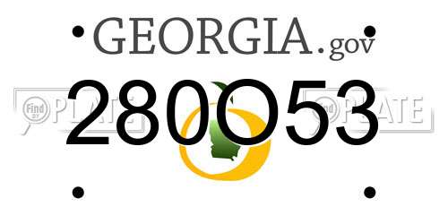 280O53 Georgia License Plate