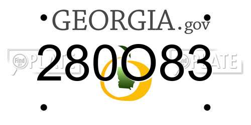 280O83 Georgia License Plate