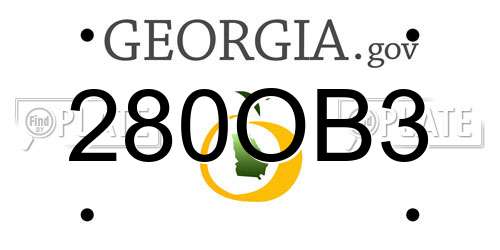 280OB3 Georgia License Plate