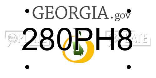 280PH8 Georgia License Plate