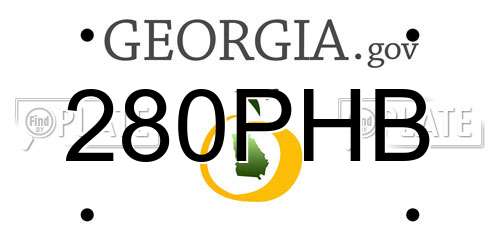 280PHB Georgia License Plate