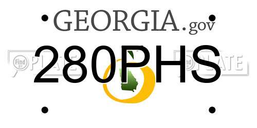 280PHS Georgia License Plate