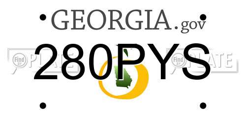 280PYS Georgia License Plate