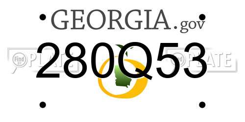 280Q53 Georgia License Plate