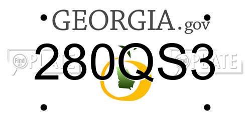 280QS3 Georgia License Plate