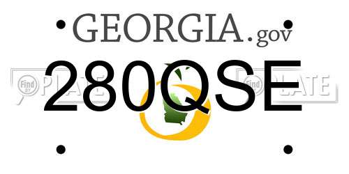 280QSE Georgia License Plate