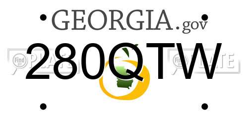 280QTW Georgia License Plate