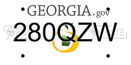 280QZW Georgia License Plate