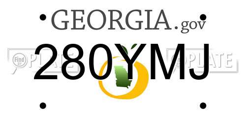 280YMJ Georgia License Plate