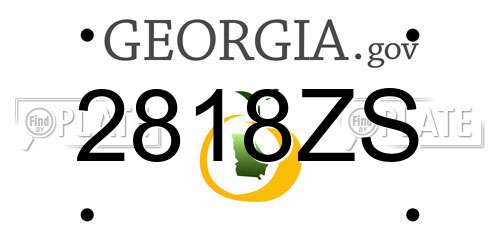 2818ZS Georgia License Plate