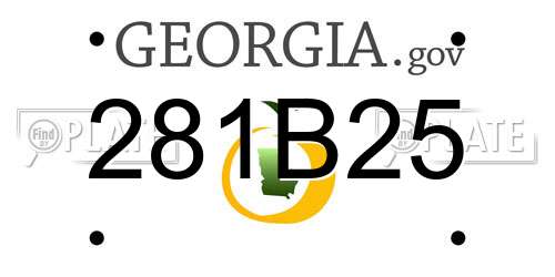 281B25 Georgia License Plate