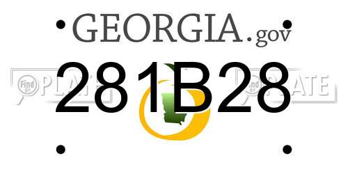 281B28 Georgia License Plate
