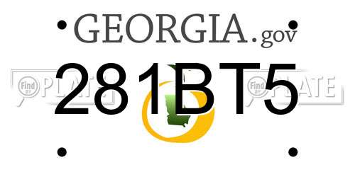 281BT5 Georgia License Plate