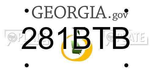 281BTB Georgia License Plate