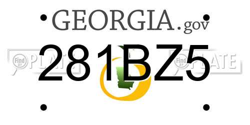 281BZ5 Georgia License Plate