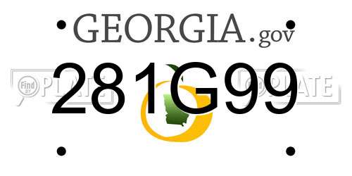 281G99 Georgia License Plate