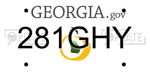 281GHY Georgia License Plate