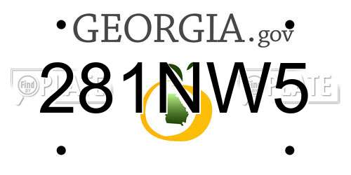 281NW5 Georgia License Plate