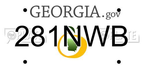 281NWB Georgia License Plate