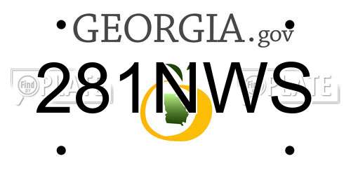 281NWS Georgia License Plate
