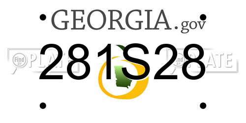 281S28 Georgia License Plate