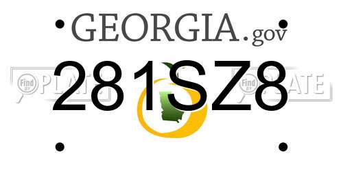 281SZ8 Georgia License Plate