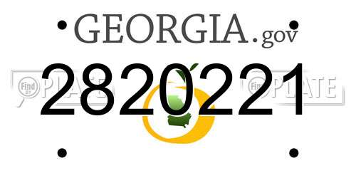 2820221 Georgia License Plate