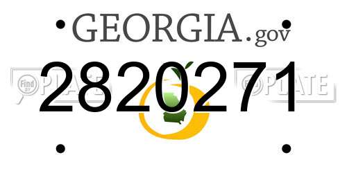 2820271 Georgia License Plate