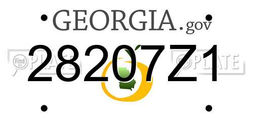 28207Z1 Georgia License Plate