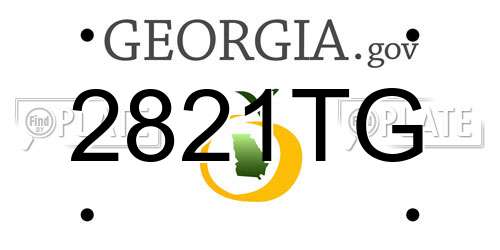 2821TG Georgia License Plate