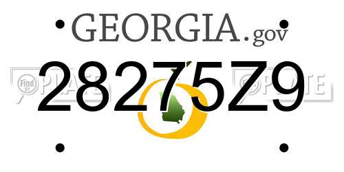 28275Z9 Georgia License Plate