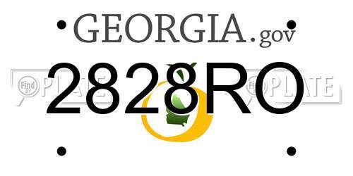 2828RO Georgia License Plate