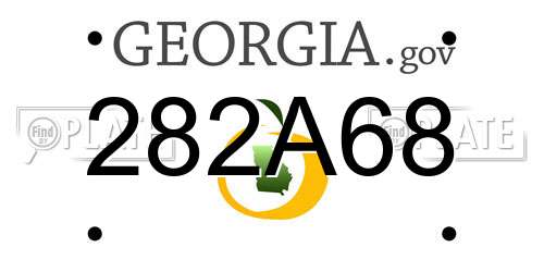 282A68 Georgia License Plate