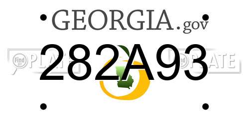 282A93 Georgia License Plate