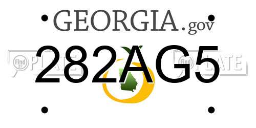 282AG5 Georgia License Plate