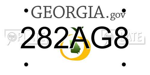 282AG8 Georgia License Plate